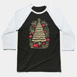 Christmas tree surrounded by mushrooms Baseball T-Shirt